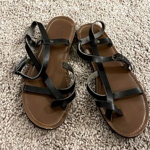 Mossimo supply co black strappy sandals.